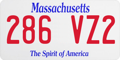MA license plate 286VZ2