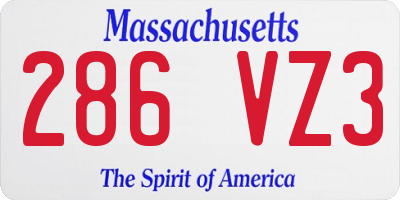 MA license plate 286VZ3