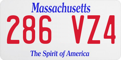 MA license plate 286VZ4