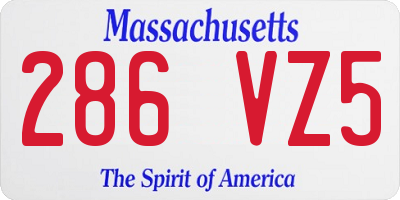 MA license plate 286VZ5
