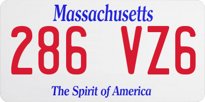 MA license plate 286VZ6