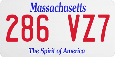 MA license plate 286VZ7