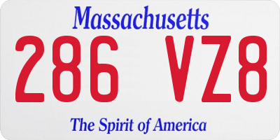 MA license plate 286VZ8