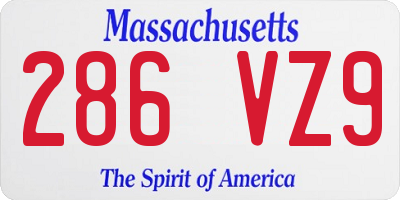 MA license plate 286VZ9