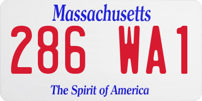 MA license plate 286WA1