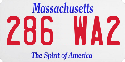 MA license plate 286WA2