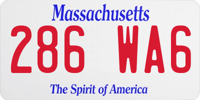 MA license plate 286WA6