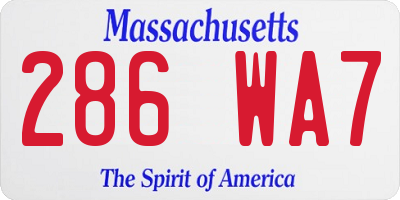 MA license plate 286WA7