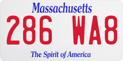 MA license plate 286WA8