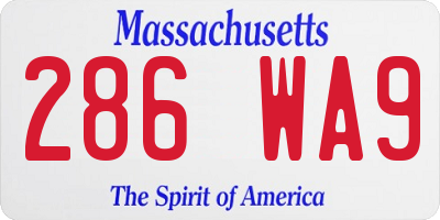 MA license plate 286WA9