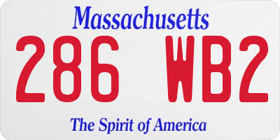 MA license plate 286WB2