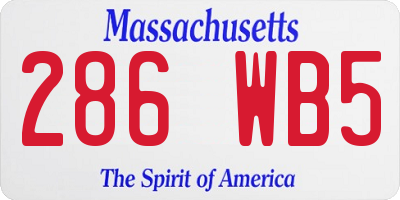 MA license plate 286WB5