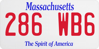 MA license plate 286WB6