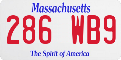 MA license plate 286WB9