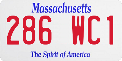 MA license plate 286WC1