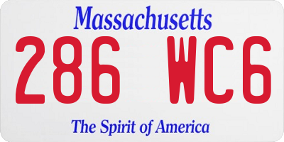 MA license plate 286WC6
