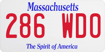 MA license plate 286WD0