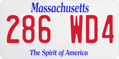 MA license plate 286WD4