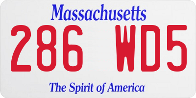 MA license plate 286WD5