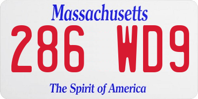 MA license plate 286WD9