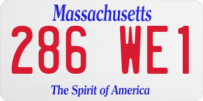 MA license plate 286WE1