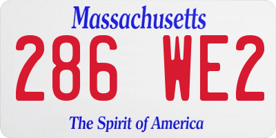 MA license plate 286WE2