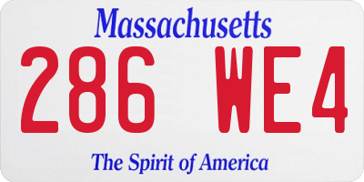 MA license plate 286WE4