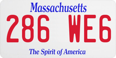 MA license plate 286WE6