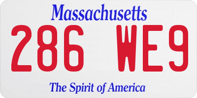 MA license plate 286WE9