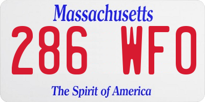 MA license plate 286WF0