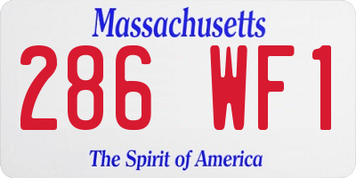 MA license plate 286WF1
