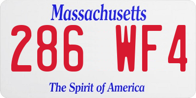 MA license plate 286WF4