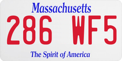 MA license plate 286WF5