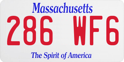 MA license plate 286WF6