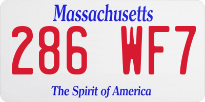 MA license plate 286WF7