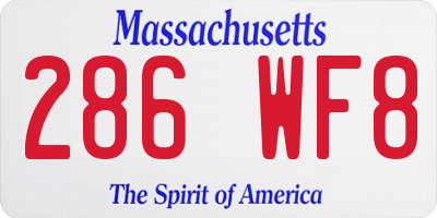 MA license plate 286WF8