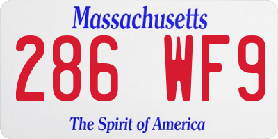 MA license plate 286WF9