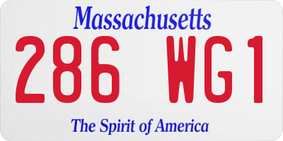 MA license plate 286WG1