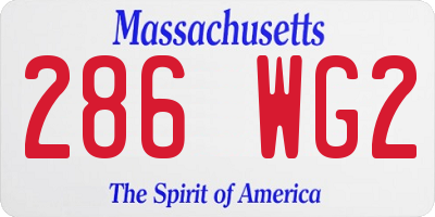 MA license plate 286WG2