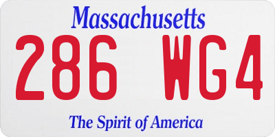 MA license plate 286WG4