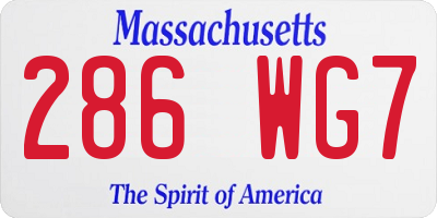 MA license plate 286WG7