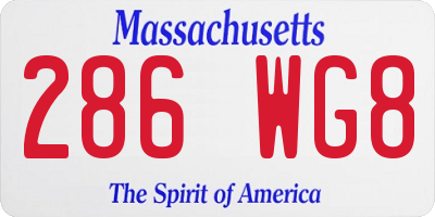 MA license plate 286WG8
