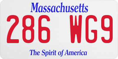 MA license plate 286WG9