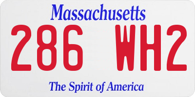 MA license plate 286WH2