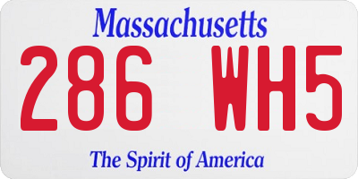 MA license plate 286WH5
