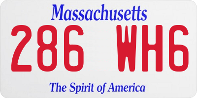 MA license plate 286WH6