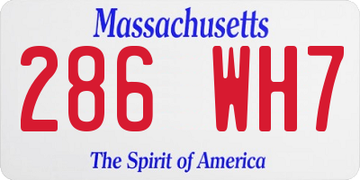 MA license plate 286WH7