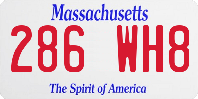 MA license plate 286WH8