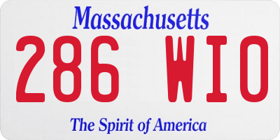 MA license plate 286WI0