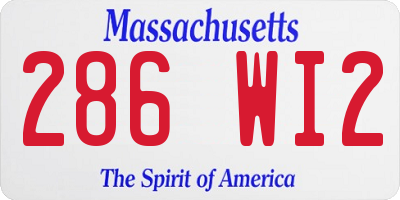 MA license plate 286WI2